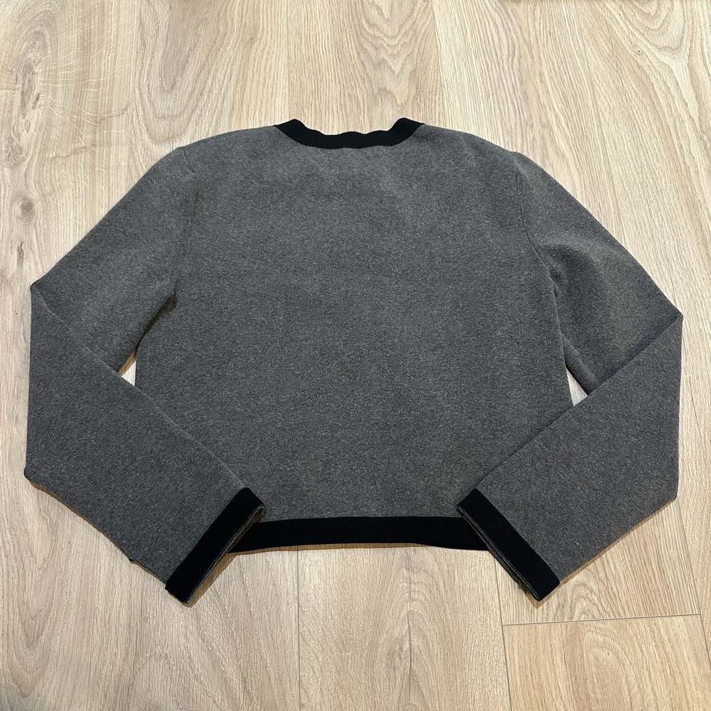 Aritzia Babaton Approach Cardigan Wonder Yarn Lady Sweater. Sz S Black Gray - Picture 10 of 10